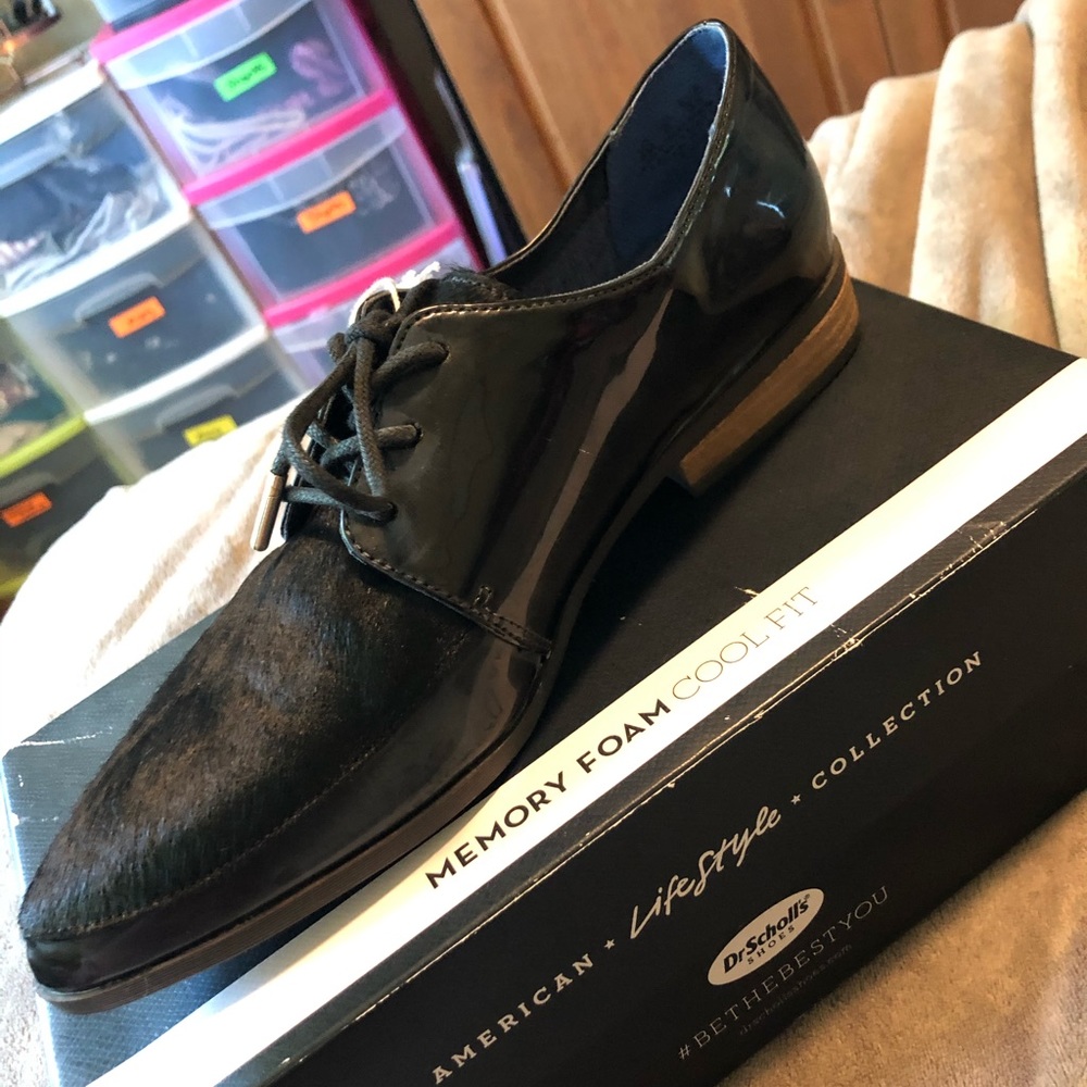 Dr scholls memory foam black loafers